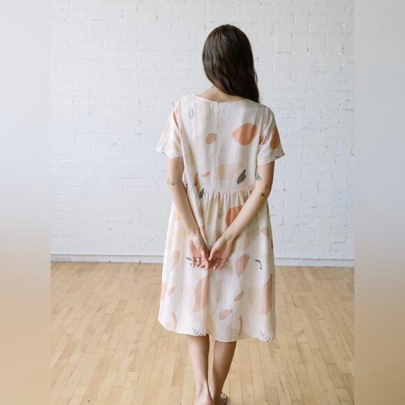 TRADLANDS XXS Nico Dress in Caroline print organic geometric - Picture 3 of 10